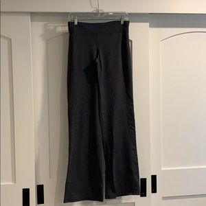 Athleta wide leg yoga pants in charcoal grey.